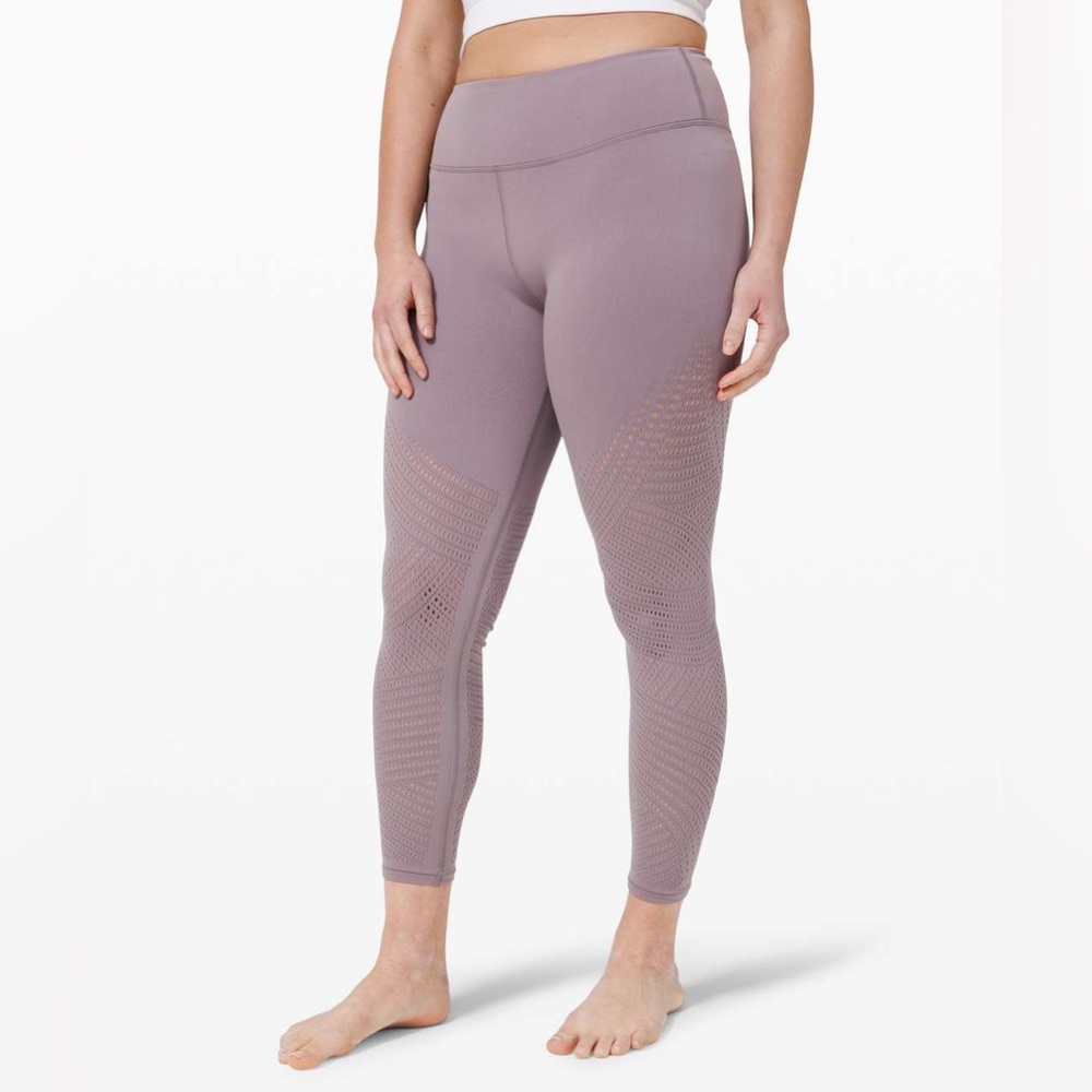 LULULEMON Reveal 7/8 Tight Digi Rain in Lunar Rock Crop Leggings Sz 4